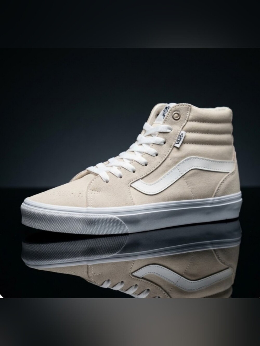 NEW! Vans Sk8-Hi Beige And White Sneaker Womens Sz 8.5
